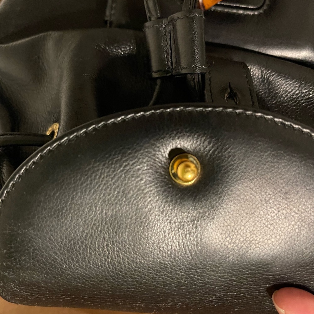 Like New Vintage Gucci Bamboo Mini Backpack Leather Black - Picture 3 of 10